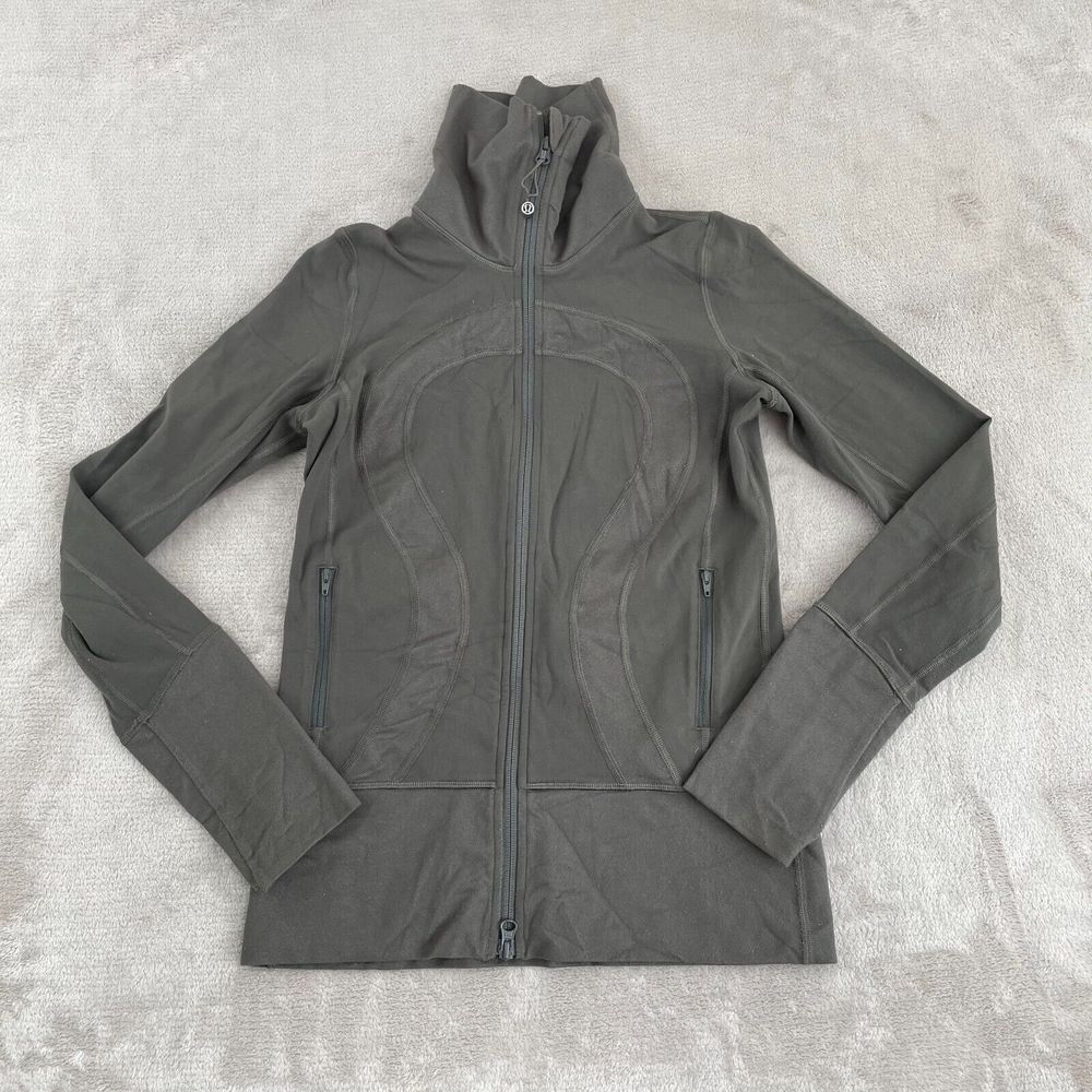 Lululemon Define Jacket Women‎ 4 Green Luon Full Zip Wicking Stretch Yoga Active